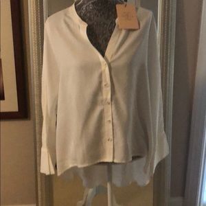 White high low blouse NWT